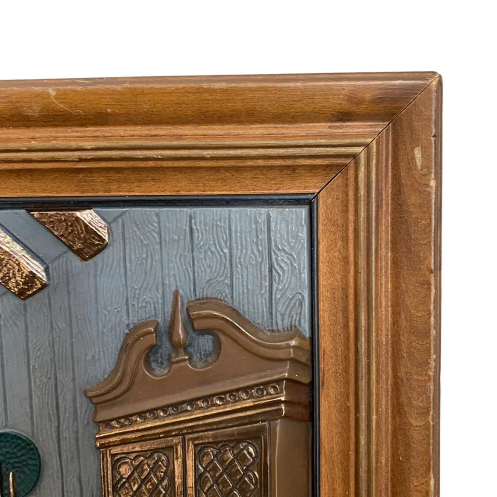 Vintage Hand Colored Turner Accessory Early American Scene 3D Wall Hangings Set - Picture 12 of 16